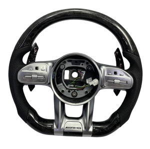 Volant sport <span class=keywords><strong>AMG</strong></span> en cuir et fibre de carbone pour <span class=keywords><strong>Mercedes</strong></span> Benz <span class=keywords><strong>C</strong></span> E S G GLE GLS GLC CLS W213 W222 W205 C63, nouvelle édition améliorée - Product Image 4