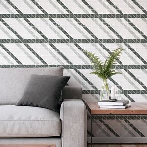 Hotel ristorante progetto doccia pavimento bagno cucina parete Backsplash 2 "ceramica verde opaco Mix triangolo mosaico geometrico - Product Image 5