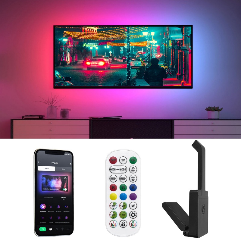 Смарт 5 В светодиодные полосы света RGB гибкая светодиодная подсветка для синхронизации телевизора с экраном и музыкой