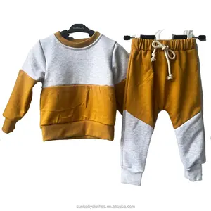 Großhandel Baby kleidung Sets Farb block Kinder Jogger Sets Pullover Pullover passend Jogger Zeichnung Hosen Pullover Sets