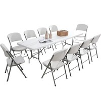 Chaise de banquet pliante en plastique légère et portable pour l'extérieur, empilable, pour jardin et événements, vente en gros