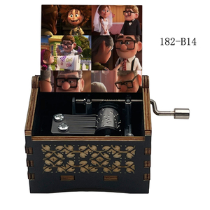 Boîte à <span class=keywords><strong>musique</strong></span> vintage en bois rectangulaire gravée, à manivelle, cadeau pour les amoureux, cadeau d'anniversaire - Product Image 3