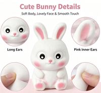 Jouet Squishy Lapin Mignon Super Doux en TPR à Rebond Lent, Jouet Anti-Stress Sensoriel en Forme d'Adorable Lapin, Toucher Lisse
