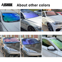 Film adhésif ASD 1,52*30M, effet caméléon changeant de couleur (ROUGE, VERT, VIOLET, BLEU), pour vitres de voiture, film teinté pour phares de véhicule.
