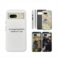 Coque de téléphone vierge pour sublimation DIY pour Google Pixel 8 8 Pro, coque de téléphone en TPU+PC avec plaque en aluminium pour transfert thermique