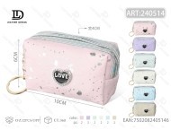 Portamonete Ottagonale a Forma di Cuore Ld, 5 Pollici, Chiusura con Cerniera, Mini Formato Unisex con Cinturino da Polso in Microfibra e Pelle Sintetica - Product Image 1