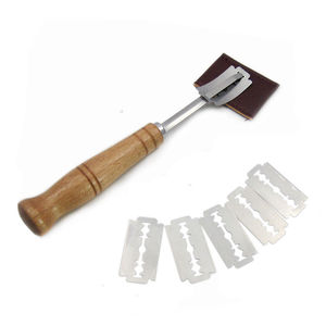 Stainless steel <b>bread</b> trimmer, wooden handle <b>bread</b> cleaver, European <b>bread</b> <b>cutter</b>, curved <b>bread</b> <b>cutter</b>, baking tool set - Product Image 5