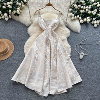 Robe élégante sans manches en jacquard pour femme, coupe trapèze, taille haute, évasée, longue, pour occasions quotidiennes et spéciales