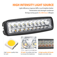 Barre lumineuse LED tout-terrain mini double rangée haute puissance RCJ 54W, en aluminium aéronautique 6063, 9-32V, puce 3030, faisceau spot 6500K pour camion/voiture