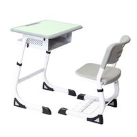 Ensemble de bureau et chaise d'école vert réglable avec rangement, table d'étude avec boîte à livres ventilée, mobilier de classe ergonomique pour enfants