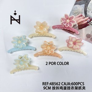 9Cm Snap On Egg Hanger Clip Hair Pinza With <b>Flower</b> Design For Women And Girls - Product Image 2