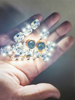 Mini LED blanche vibrante, lumière blanche de 3 secondes, se maintient allumée sans clignotement, s'allume à la collision