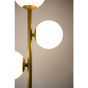 Lampe sur pied à trois têtes d'Amazons, avec une <span class=keywords><strong>boule</strong></span> en verre blanc laiteux <span class=keywords><strong>doré</strong></span> moderne et simple, avec une ampoule G9 à intensité variable, un style nord-américain - Product Image 2