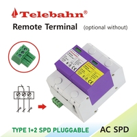 Parafoudre monophasé Telebahn TUV Iimp25kA AC SPD T1+T2 230V/350V 1P+N, parafoudre de surtension basse tension