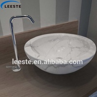 Lavabo de salle de bain en pierre naturelle italienne, en marbre poli