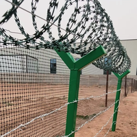 Fil barbelé double hélice galvanisé à chaud, résistant aux intempéries, pour clôture de sécurité de station de télécommunications, anti-corrosion