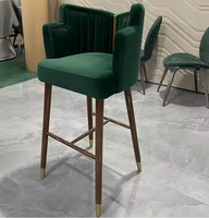 Chaise de bar moderne de luxe en bois à prix d'usine avec dossier, tabouret de bar, chaise de comptoir, chaises de café pour table de bar