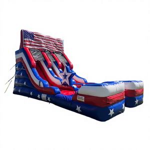 Grand toboggan aquatique gonflable double piste de 20 pieds en PVC pour usage résidentiel – Amusement et sécurité pour tous les âges - Product Image 1