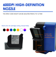 Mini Impresora de Inyección de Tinta Portátil con Pantalla Táctil de 12.7mm, Máquina de Marcado de Códigos de Fecha de Caducidad y Lotes para Impresión en Superficies de Botellas y Cajas de Cartón