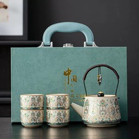 Set Cangkir Teh Keramik 200ml dengan Gagang, Cetak Sesuai Pesanan, Termasuk 4 Cangkir dan Kotak Hadiah untuk Minum Teh Kopi