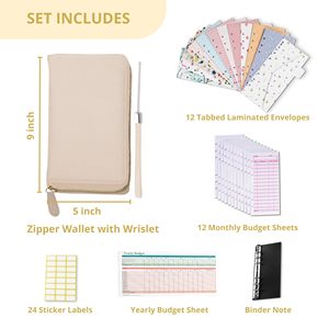 Chất lượng cao A6 Ngân Sách chất kết dính Ví thiết kế mới sang trọng da tiền mặt Chất kết dính với dây kéo - Product Image 4