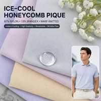 Tissu piqué tricoté chaîne 170 GSM 165 cm 87 % nylon 13 % élasthanne, sensation glacée, léger, respirant, pour affaires et sport, doux pour la peau, haute qualité