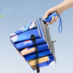 Paraguas Plegable Automático de Seguridad Anti-Rotura 8K, Diseño Clásico con Banda Reflectante para Niñas de Primaria, para Días Soleados y Lluviosos - Product Image 4