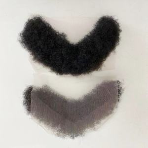 Emeda Full Swiss French Lace Beards <span class=keywords><strong>Afro</strong></span> Curl # Cheveux humains indiens 100% naturels - Product Image 3