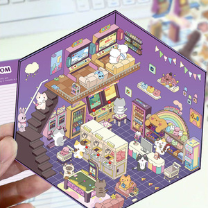 Bộ Sưu Tập Mới DIY 3D Ba Chiều Cabin Cắt Miễn Phí Trong Suốt Pet Cảnh Quan Dán Giải Nén Cho Trang Trí Nội Thất - Product Image 6