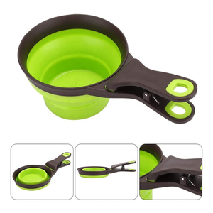 Bol pliable portable en PP+TPR pour chiens, chats et petits animaux, voyage en plein air, pliable, facile à nettoyer, vert, marron - Product Image 4