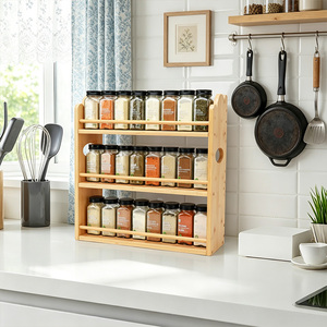 Étagère de rangement murale en bois à 3 niveaux, organisateur de <span class=keywords><strong>bureau</strong></span> durable avec taille personnalisable pour les fournitures de cuisine et les livres - Product Image 4