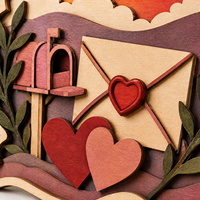 Plaque de lettres personnalisée en contreplaqué peuplier découpée au laser pour boîte aux lettres de la Saint-Valentin, pour cadeau de la Saint-Valentin en gros, conforme CPSC EFiling, DDP