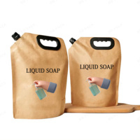 Papier kraft recyclable personnalisé biodégradable pour soins de santé de bébé désinfectant pour les mains cosmétique liquide support sac pochette à bec