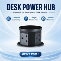 Prise de tour électrique pop-up de cuisine hydraulique à puissance pneumatique automatique avec prise pop-up de comptoir de bureau USBA 1 USB-C