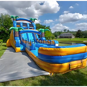Tobogán Acuático Inflable Comercial Huatong <span class=keywords><strong>de</strong></span> PVC <span class=keywords><strong>de</strong></span> 18 pies, Modelo Tropical Fiesta, <span class=keywords><strong>para</strong></span> Niños y <span class=keywords><strong>Adultos</strong></span> - Product Image 5