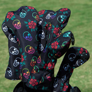 Housse de tête de club de golf en nylon colorée à motifs de crânes, très vendue, pour driver, fairway, hybride et bois # 1 # 3 # 5 protège-têtes en bois - Product Image 3