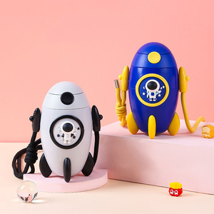 Seaygift regalo creativo Tritan lindo cohete niños astronauta taza de bebida de paja 500ml botella de agua de plástico deportiva portátil - Product Image 3