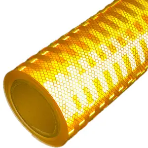 Película reflectante de lámina de grado de diamante autoadhesiva Retro de acrílico amarillo Micro Primastic para seguridad vial