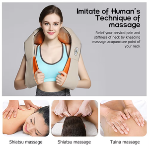 Breokang Hot Sale <b>Electric</b> Kneading Shiatsu Shoulder <b>Back</b> and Neck <b>Massager</b> with Heating High Quality Mesh Cloth - Product Image 6