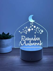 Muslim <b>Gift</b> Home Decor Acrylic <b>Islamic</b> Ramadan Mubarak Led Night Light Decoration - Product Image 4