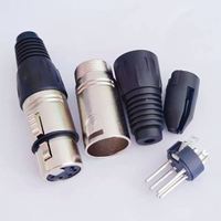 Conectores XLR Aureate China - Conectores de Audio/Video de 3/4/5 Pines Hembra/Macho para Montaje en Panel, Aleación de Zinc, 15A