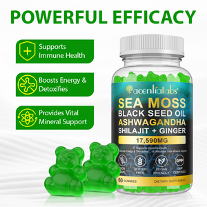 Acentiallabs All-In-1 Complexe Gummy Beer Snoep Zeemos Zwarte Zaadolie Gummies Shilajit En Ashwagandha Gummies - Product Image 2