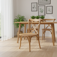 Chaise de banquet empilable moderne en bois DISHI, chaise de salle à manger, chaise de table à dos en X diagonal pour mariage