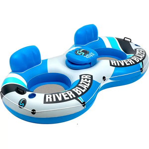 JOSEN River Run - Tumbona Flotante Inflable de PVC, Diseño Moderno, Respaldo, Portavasos, Asas de Agarre Duraderas, Capacidad de Peso de 220 lb - Product Image 6