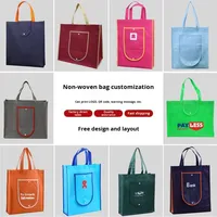 Sac publicitaire pliable en non-tissé laminé, écologique, horizontal, vierge, tridimensionnel, pour vêtements et courses