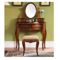 Table de maquillage avec miroir, coiffeuse vintage, bureau pour femmes, style rétro