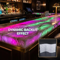 Panneau matriciel LED RGBCW flexible à pixels adressables couleur intégrale RGBCWIC DC5V pour comptoir en marbre onyx rétroéclairé