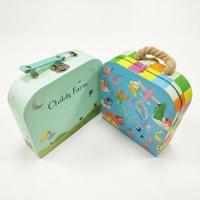 Boîte de rangement premium de forme irrégulière pour emballage de puzzles, style valise unique, en papier, avec poignée en corde durable, pour cadeaux d'enfants