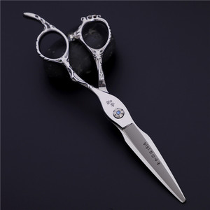 Tijeras de peluquería Dragon Handle de acero inoxidable 440C, tijeras de entresacar, tijeras planas, tijeras de mango largo, herramientas profesionales de barbería - Product Image 2