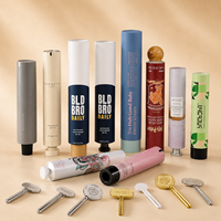 Tube cosmétique en aluminium pliable personnalisé vide pour emballage de lotion, pommade, peinture avec presse-tube à dentifrice